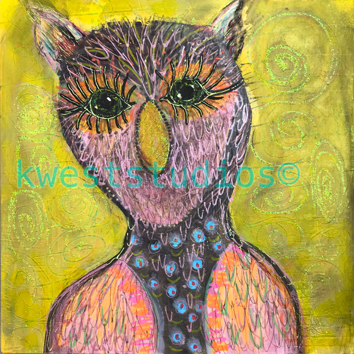 10" x 10" Wood Cradle Board Goddess Original Painting