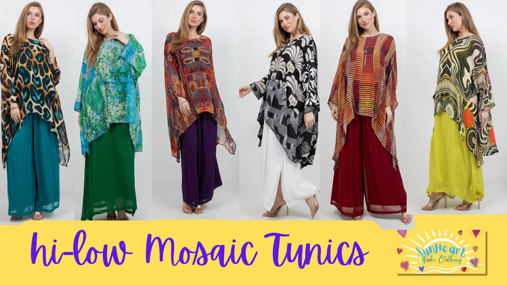 NEW ARRIVALS!! Woot! Bestselling Mosaic hi-low Tunics Plus Boho Hippie Chics