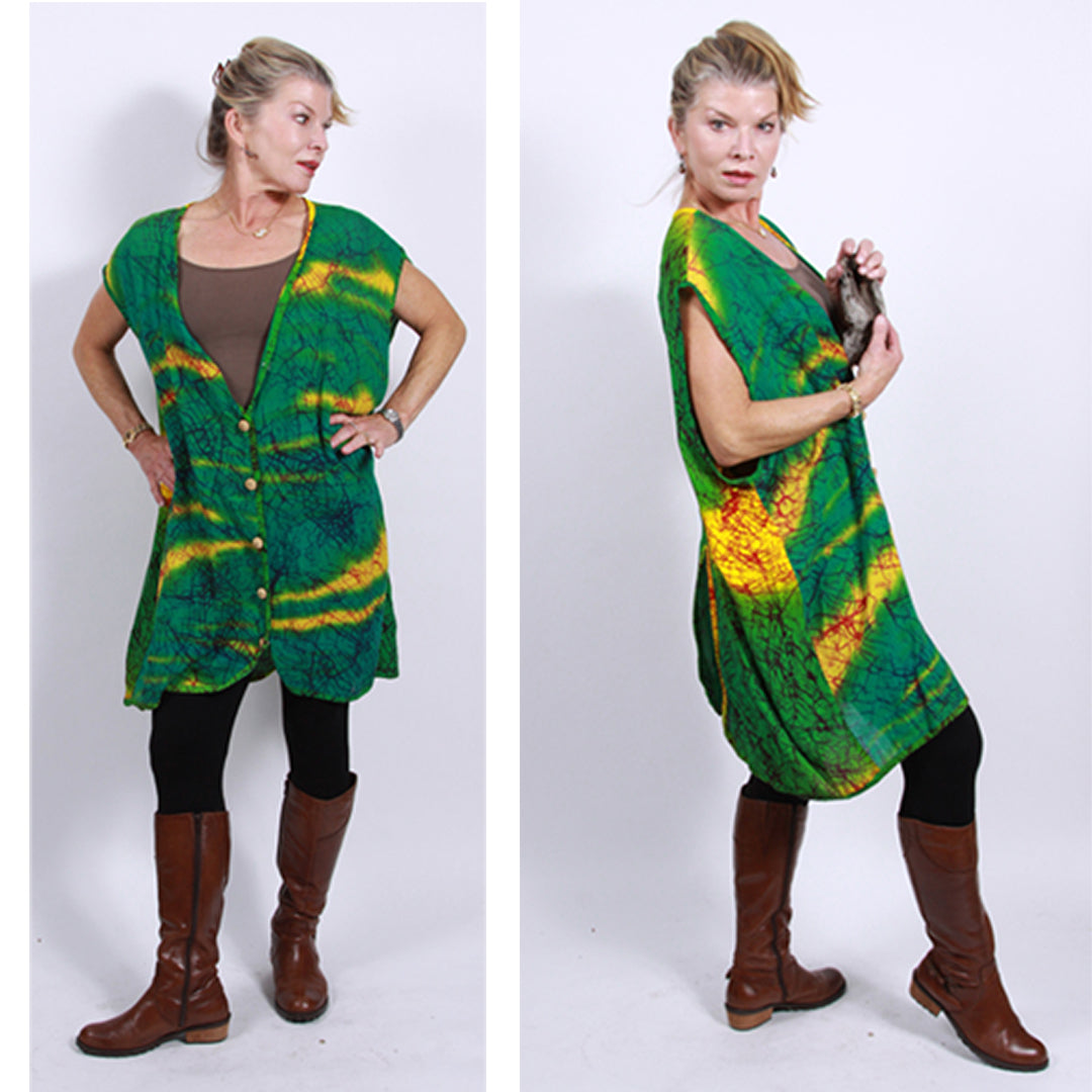 Sunheart  Urban Modern Lagenlook Layering Vest Boho Resort Sml-2x Plus