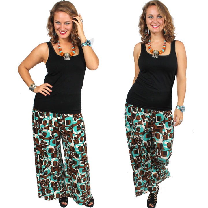 Sunheart  Wide Leg Palazzo Pant Boho Resort Sml-6x Plus