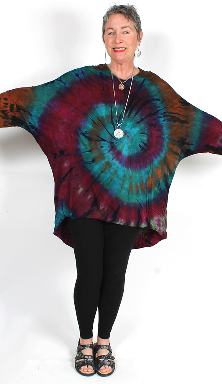 🌈 Batik Stretch Only One Fun Tunic Top CASUAL Boho Resort SML-3X+