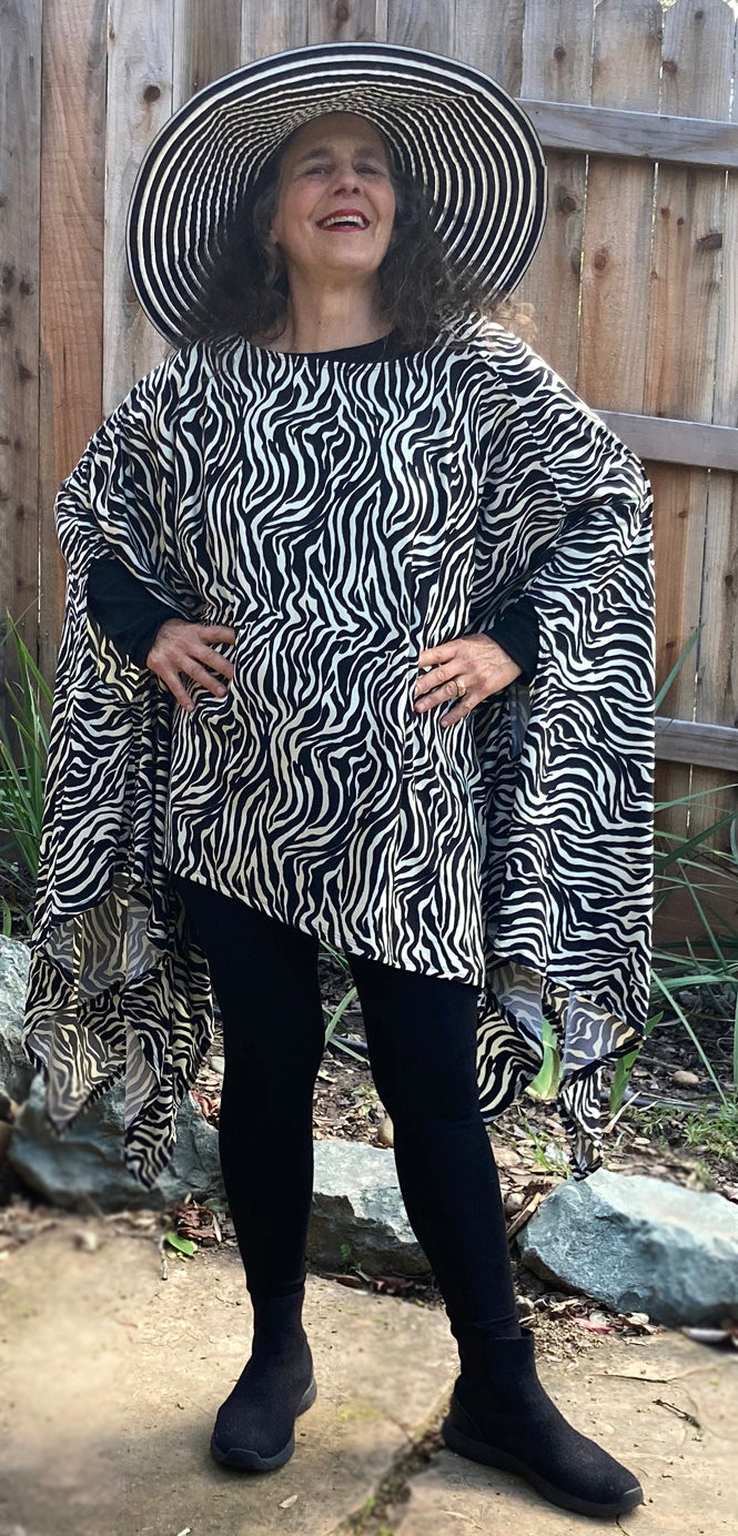 Sunheart Tiger Stripes Lagenlook Tunic Top One-of-a-Kind