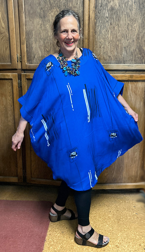 Monterey Pop Caftan Tunic Top Boho Hippie Chic Resort Wear Sml-5X