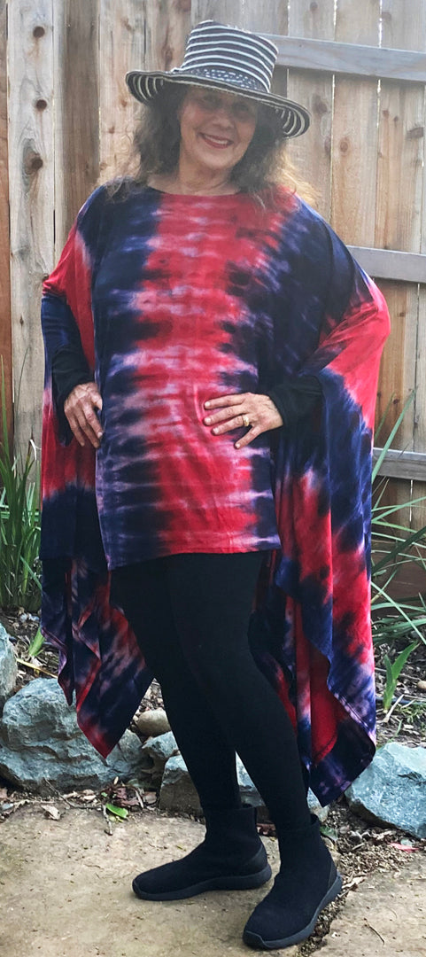 Sunheart Pacific Tie-Dye Lagenlook Tunic Top One-of-a-Kind
