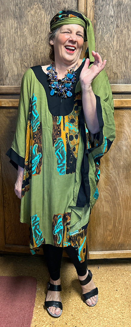 Soul Train Caftan Tunic Top Boho Hippie Chic Resort Wear Sml-5X+