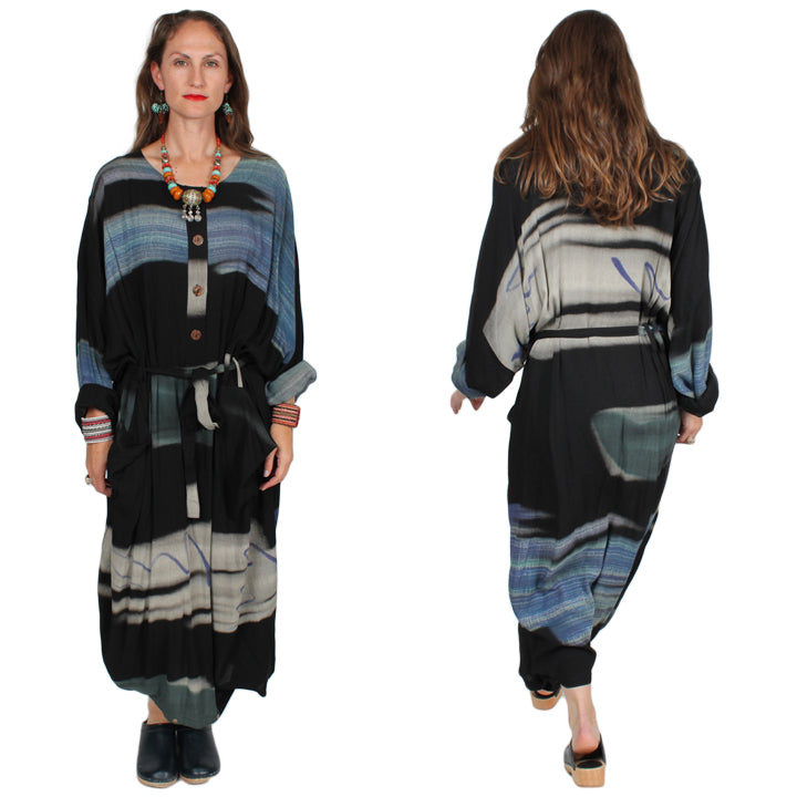 Blue Snap It UP! Dress Boho Hippie Chic  Sml-5x LA Fashion District