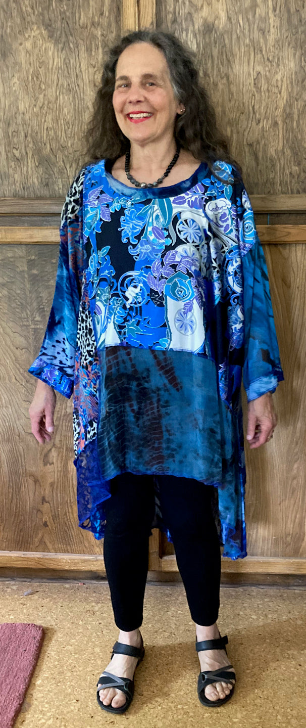 $50 OFF Sale! Mosaic hi-low Tunic Top Boho Hippie Chic Resort Wear Sml-10X LAST ONE!