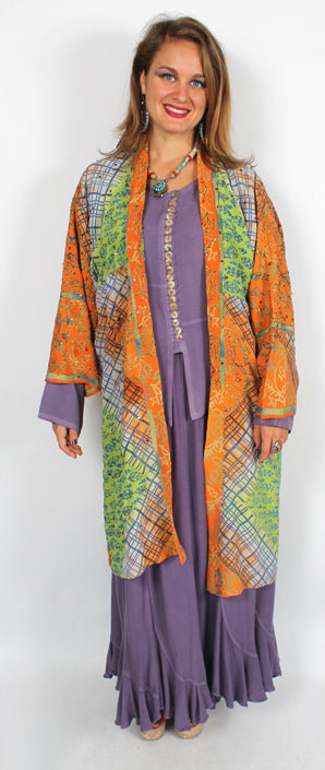 SunHeart Vintage Silk Deco Jacket Embroidered  Sml-7X
