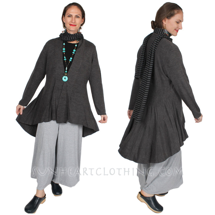 One World Open Sweater Jacket High-Low Plus Sml-2x