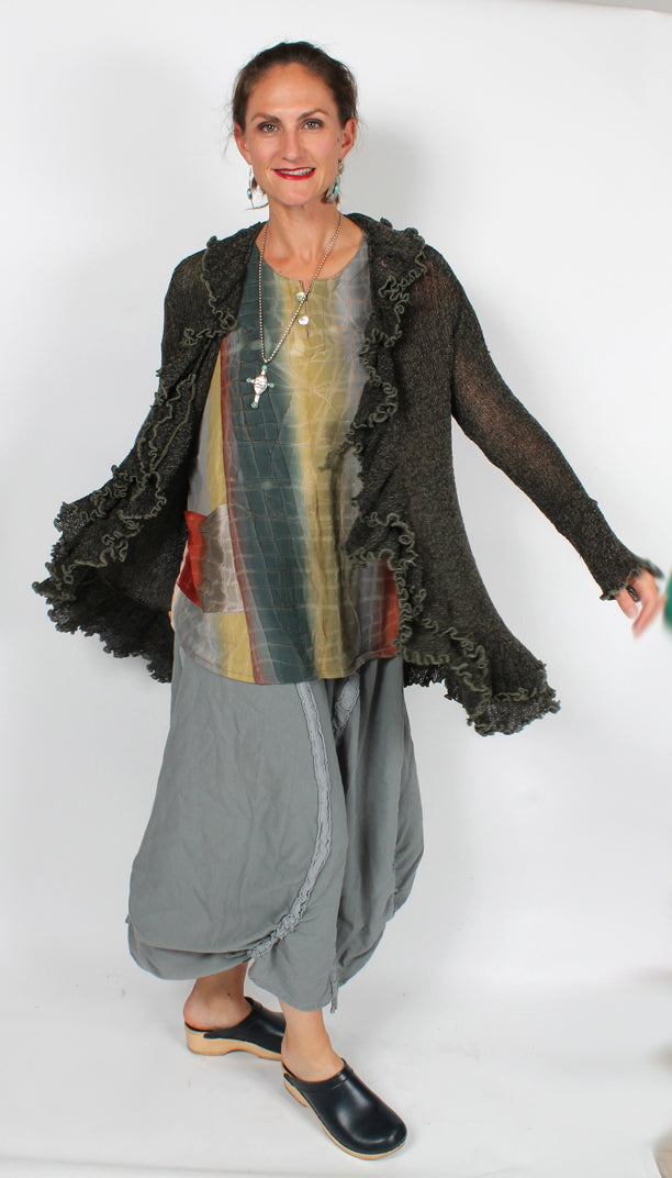 Tienda ho Plus Moss Shadow Ramie Sweater Jacket Last One! Sml-4X