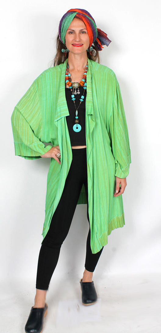 SunHeart private label Haori Kimono Balinese Lime Jacket Some Lucky Gal got the Last One!