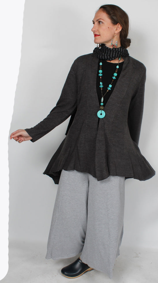 One World Open Sweater Jacket High-Low Plus Sml-2x