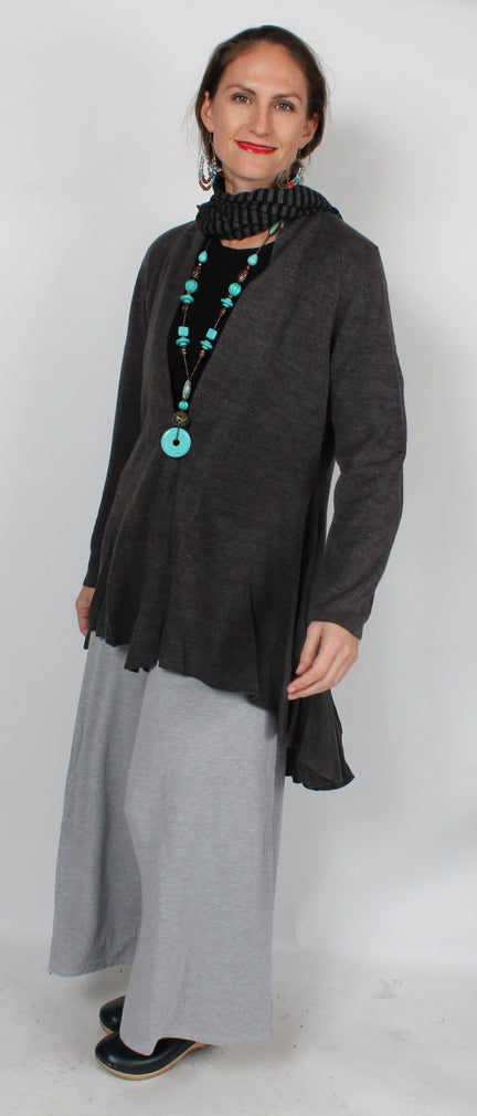 One World Open Sweater Jacket High-Low Plus Sml-2x