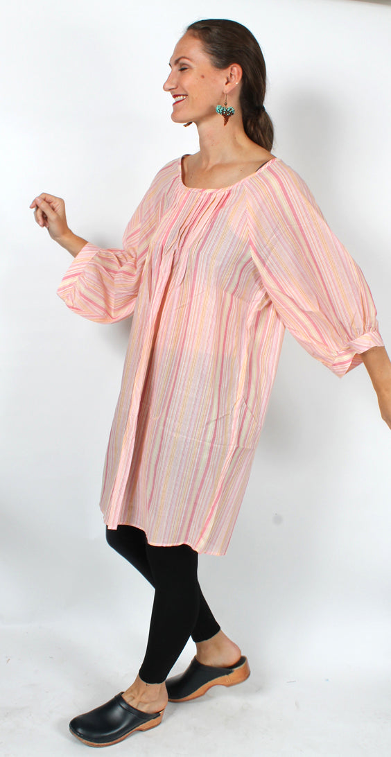 Sunheart Pleated Blouse Top Boho XL-1X-2x