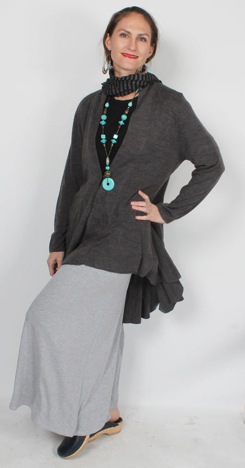 One World Open Sweater Jacket High-Low Plus Sml-2x