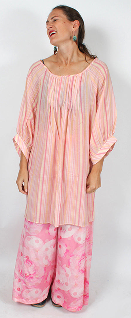 Sunheart Pleated Blouse Top Boho XL-1X-2x