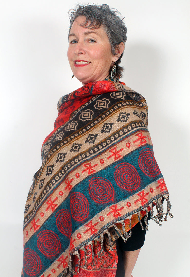 Sunheart Artist Ruana Jacket Reversible Boho Sophisticated Casual Lifestyle