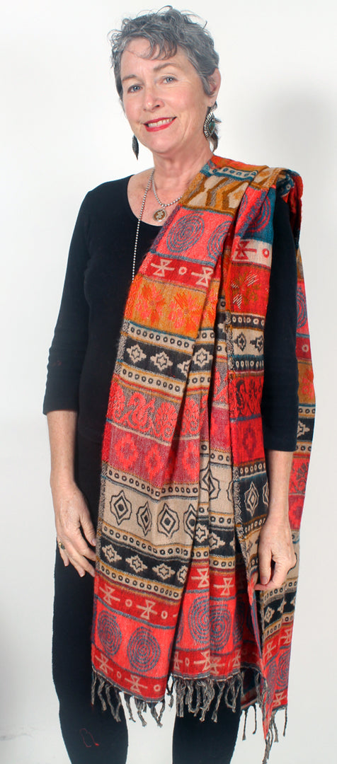 Sunheart Artist Ruana Jacket Reversible Boho Sophisticated Casual Lifestyle