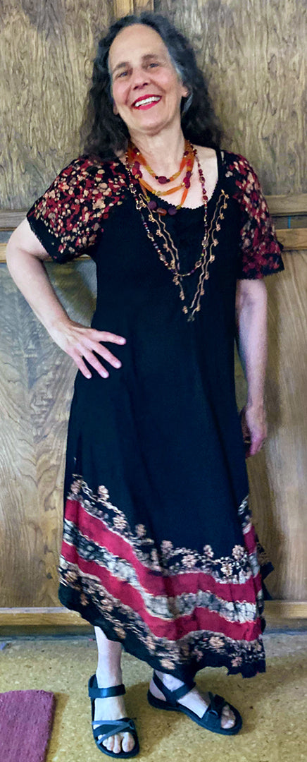Sunheart Embroidered short-sleeve Summer Dress Boho Hippie Chic Resort Wear Sml-4x+
