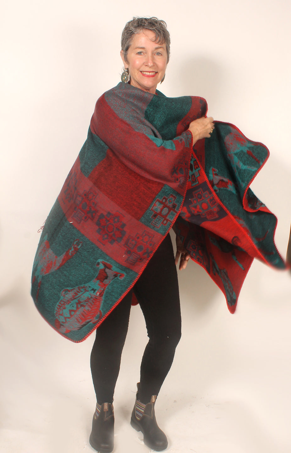 Sunheart Artist Ruana Jacket Reversible Boho Sophisticated Casual Lifestyle