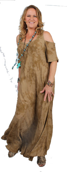 SunHeart Eve Dress Cold Shoulder Resort Wedding Sml-1x
