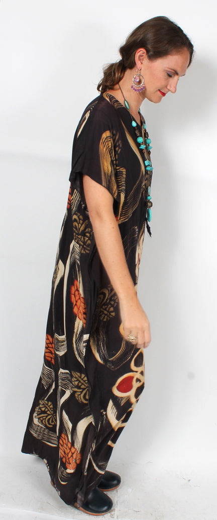 Sunheart Batik Tunic Top Caftan  Boho Hippie Chic Resort Wear Sml-4X