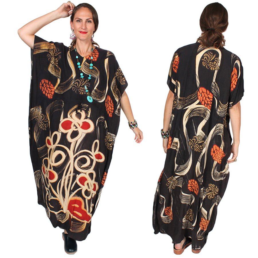 Sunheart Batik Tunic Top Caftan  Boho Hippie Chic Resort Wear Sml-4X