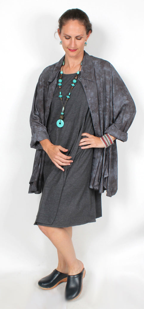 Sunheart Tank Wrap Gray Dress Boho Hippie Chic Resort Wear Sml-3x+