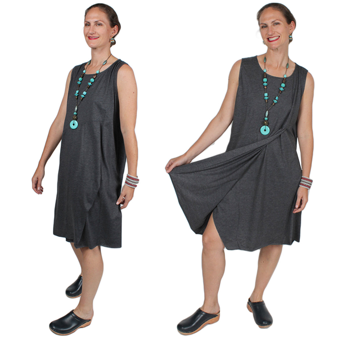 Sunheart Tank Wrap Gray Dress Boho Hippie Chic Resort Wear Sml-3x+