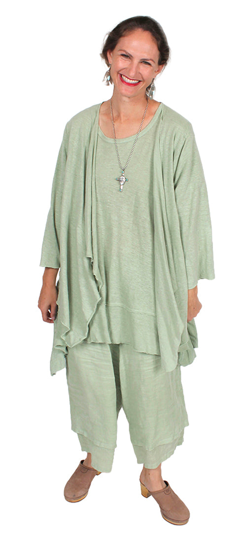 $91 OFF! Sunheart  CMC Color Me Cotton Tunic Top-Pant-Jacket 3 Set Plus Resort Wear Sml-3x