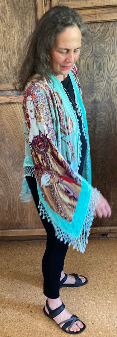 Sunheart Silk Velvet Mucha Jacket Sml-2x Ceremonial Wear Last One!