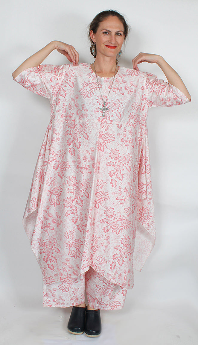 Sunheart Silk Floral Gypsy Tunic Boho Evening Goddess Sml-2x