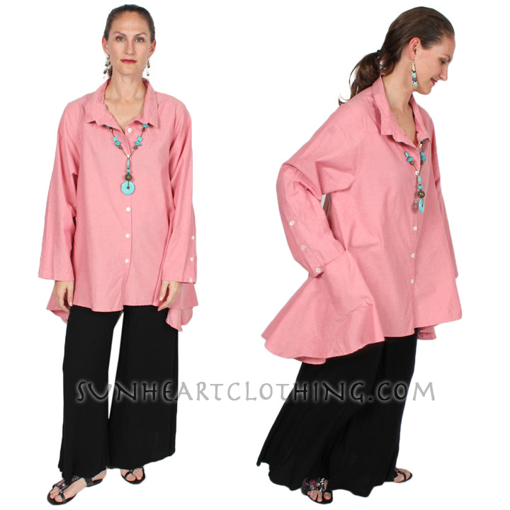 $77 OFF! Sunheart  Linen Clothing hi-low Shirt or Jacket SML-2X