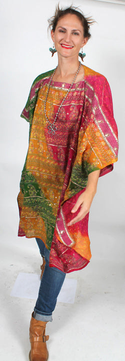 Embroidered Silk ooak Mirage Poncho Top  Sml-7X