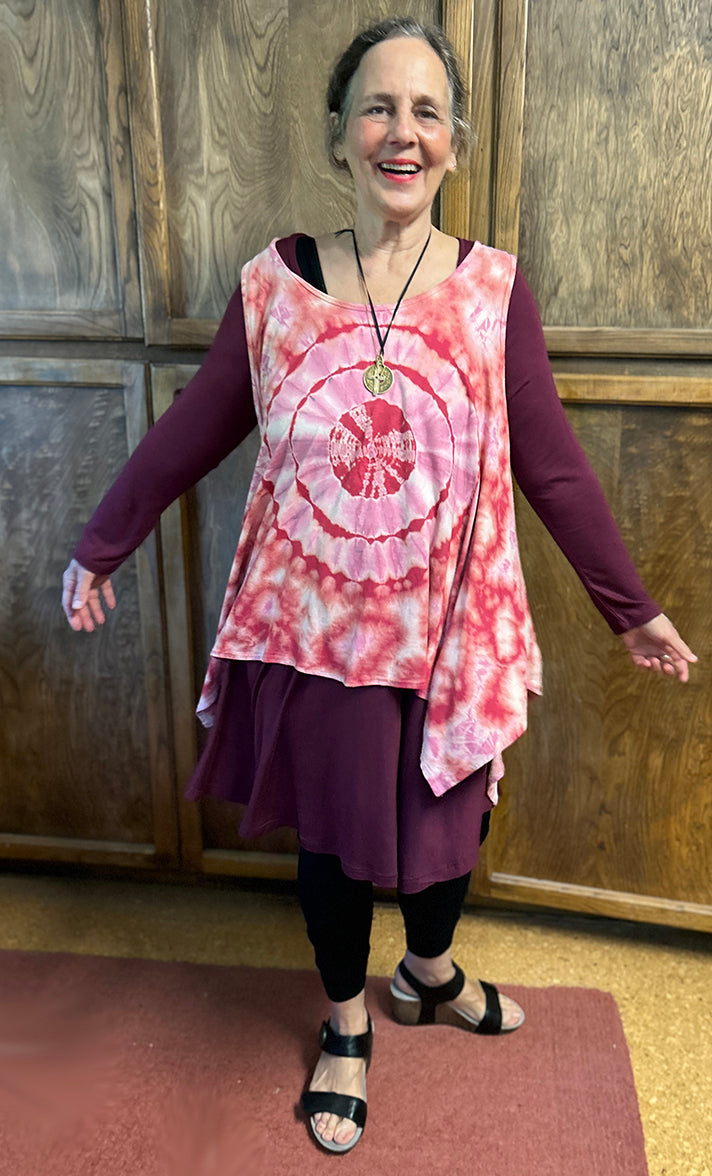 Sunheart PINK Lagenlook Tank Boho Hippie Chic Resort Wear Sml-7X Last One!