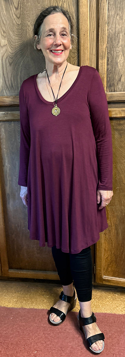 Garnet Oversize Tunic Top Modal Sleeve Hippie Chic Resort Wear Sml-6x