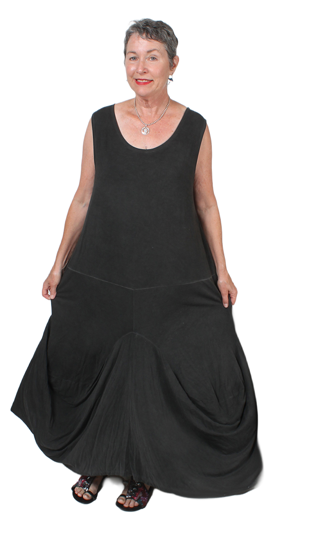 parachute maxi dress Black Linen Dress Boho Hippie Chic Women's Wear