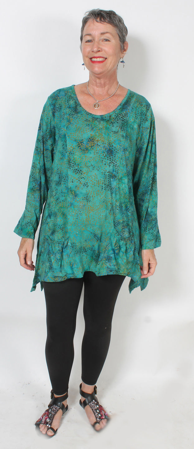 Sunheart  Amelia Tunic Top Cotton Hippie Chic Plus Resort Wear Plus Sml-2x