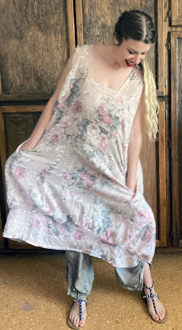 Linen Spring Dress Floral Love is in the Air Made in Italy