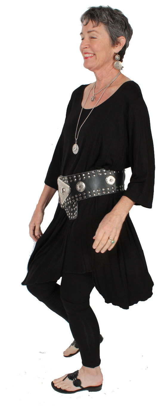 Authentic BLACK Moroccan Leather BELT Coyote Wicca Ceremonial Ritual LAST ONE!