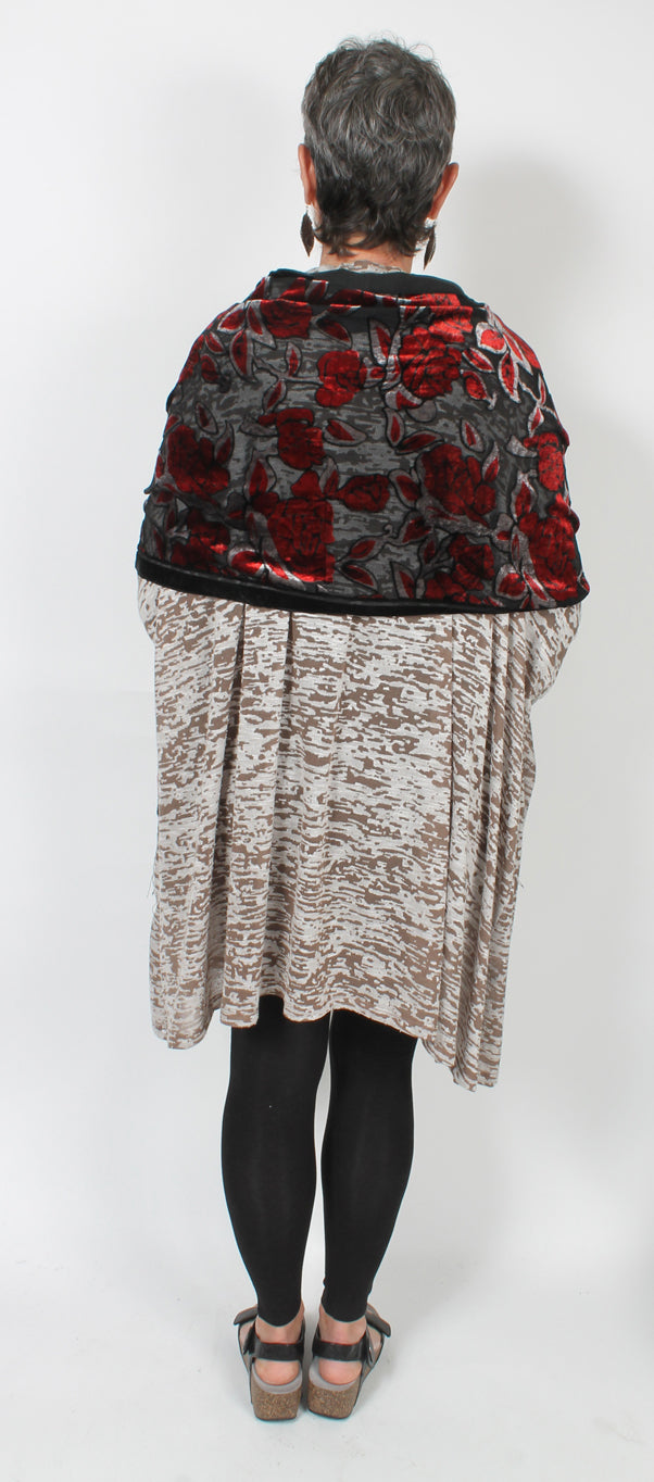 Red-Black Silk Scarf Square 19" x 70"  Gift Altar Home Lifestyle