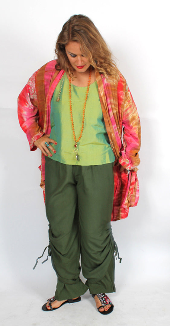 SunHeart Ruched 2 Layer Pant Boho Hippie Chic Sml-XL Sale