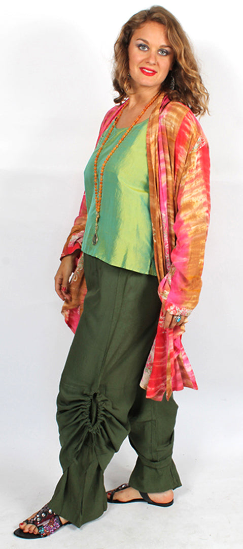 SunHeart Ruched 2 Layer Pant Boho Hippie Chic Sml-XL Sale