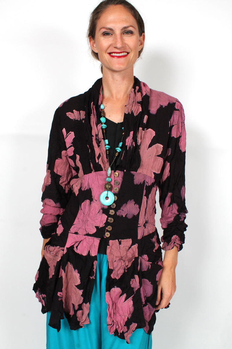 Sunheart Pink Black  Hippie Chic Plus Resort Wear Plus Sml-Large