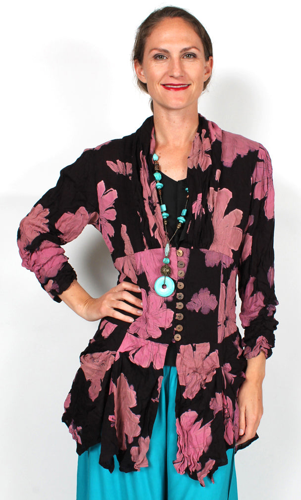 Sunheart Pink Black  Hippie Chic Plus Resort Wear Plus Sml-Large