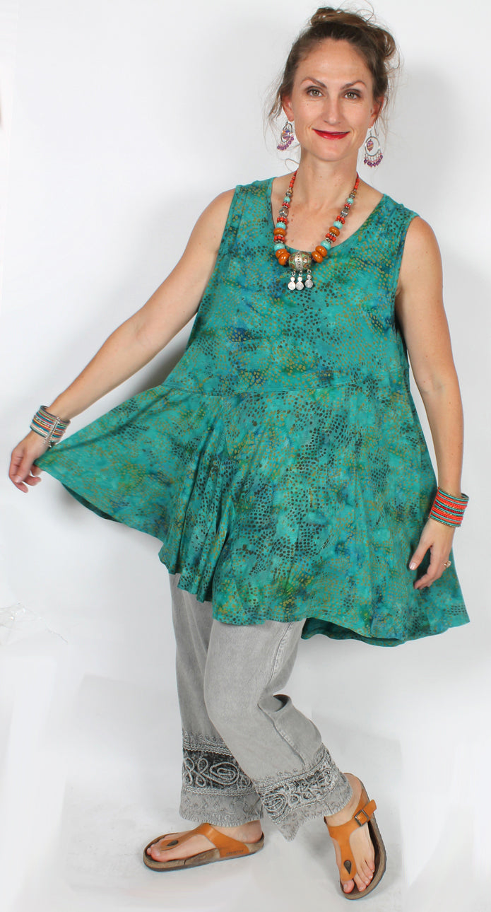 Sunheart Ceres Tunic Top Cotton Hippie Chic Plus Resort Wear Plus Sml-5x