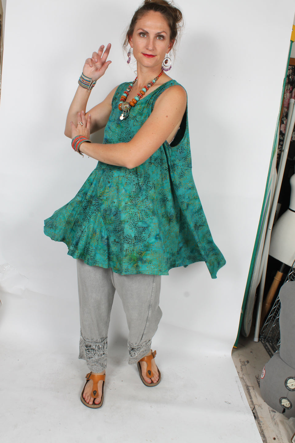 Sunheart Ceres Tunic Top Cotton Hippie Chic Plus Resort Wear Plus Sml-5x