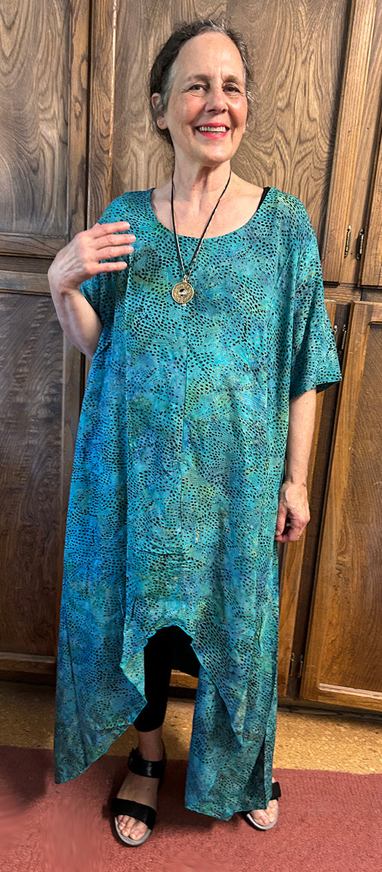Last ONe! SunHeart Hera Dress Rayon Hi-Low Mermaid Tunic Boho Resort Sml-4x