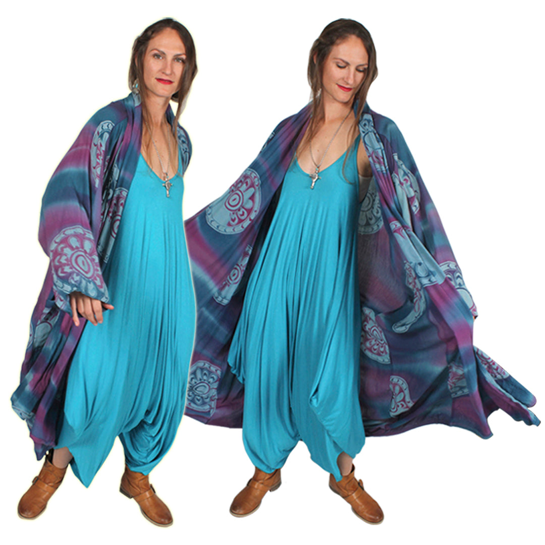 Sunheart Turquoise Onesie Jumpsuit Romper Boho Hippie-Chic Resort Wear Sml-6x