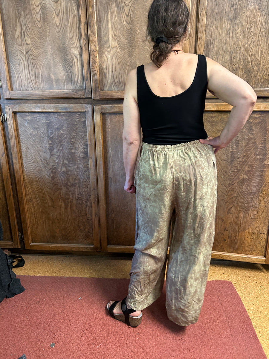 Sunheart Sand Batik Uber  Wide Leg Pockety  Pants Boho Classic Resort Sml-3X